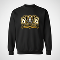 Black Randallstown Rams crewneck with a large centered power crest