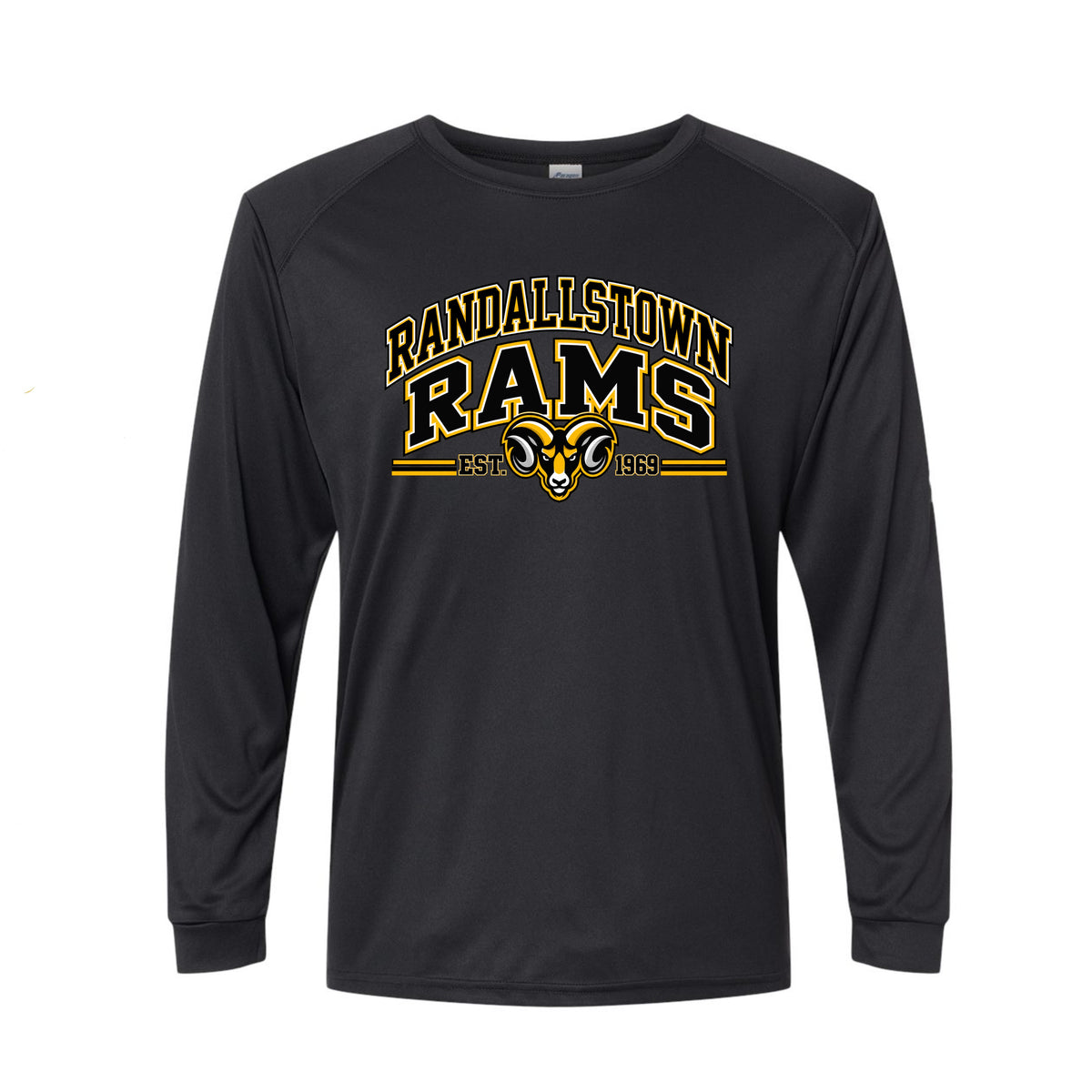 RANDALLSTOWN RAMS BLACK PERFORMANCE LONG SLEEVE TEE
