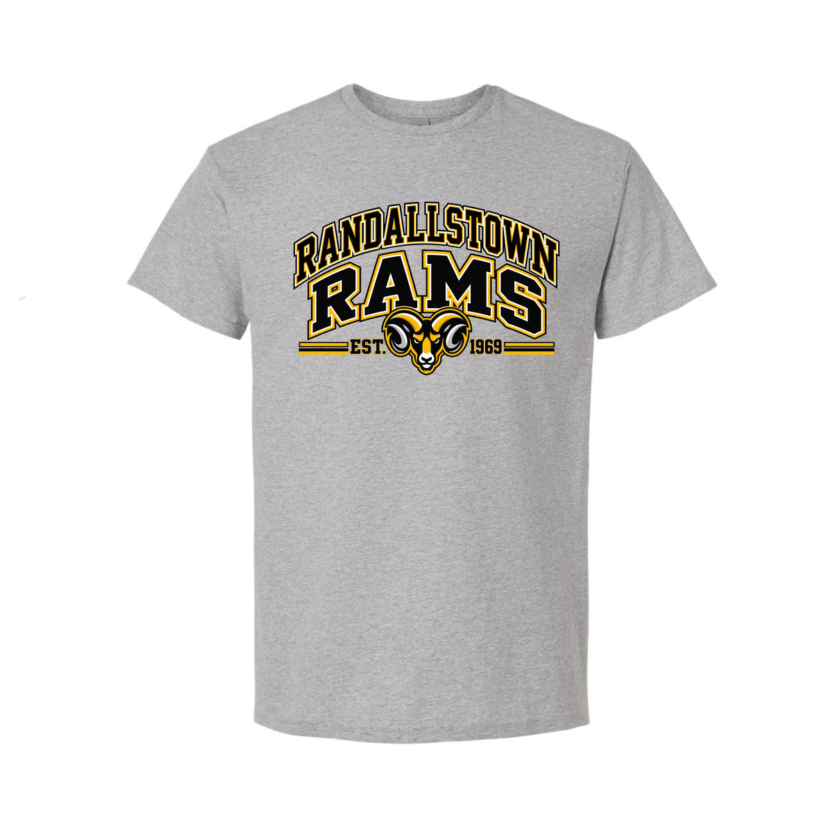 RANDALLSTOWN RAMS GREY SHORT SLEEVE TEE